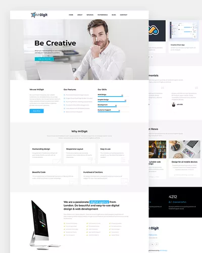 MrDigit - Free Digital Agency Html Template