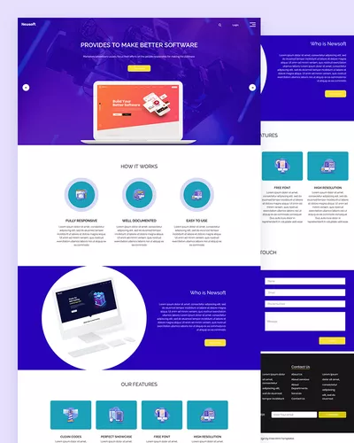 Newsoft - Best Software Website PSD Template