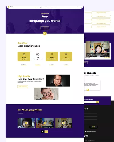 Oinia – Language Translation School Website template