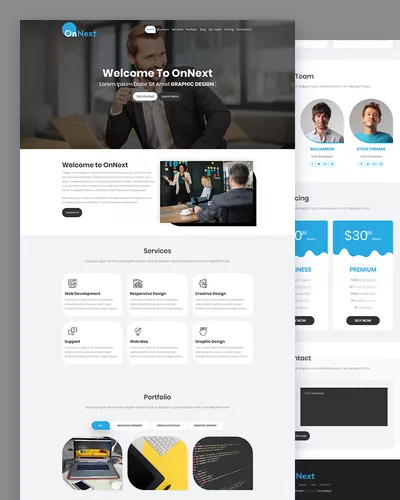 OnNext - Free One Page Parallax Template