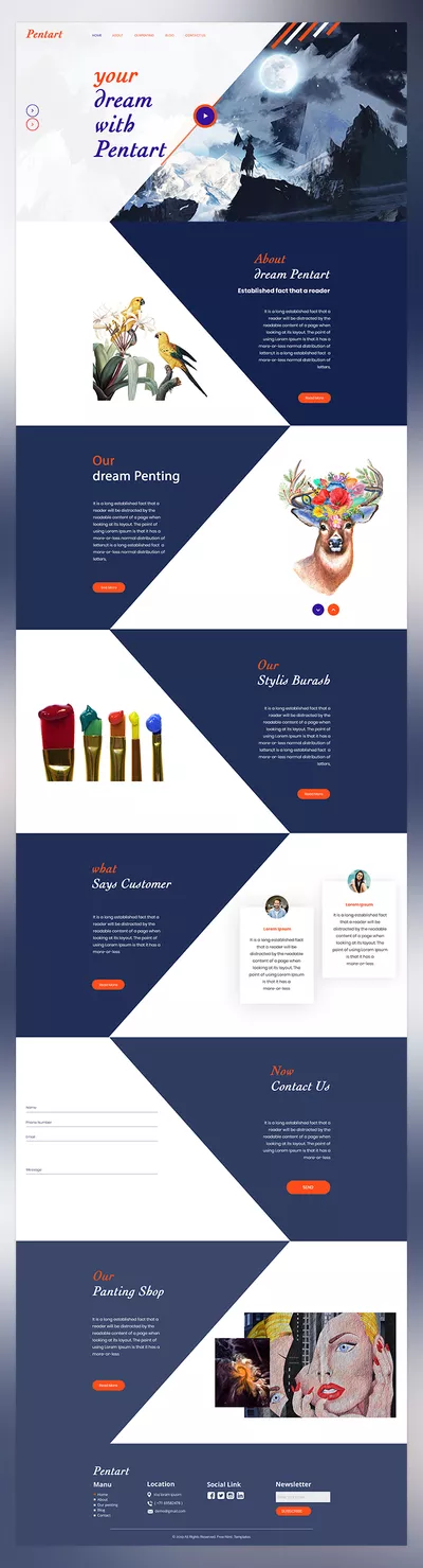 Pentart -Painting Art Gallery PSD Template