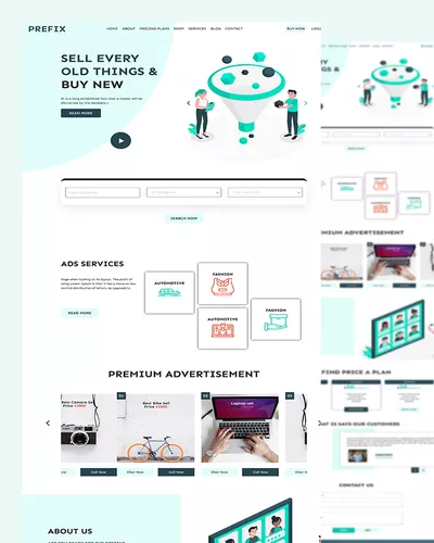 Prefix - Buy and Sell Old Listing Website template