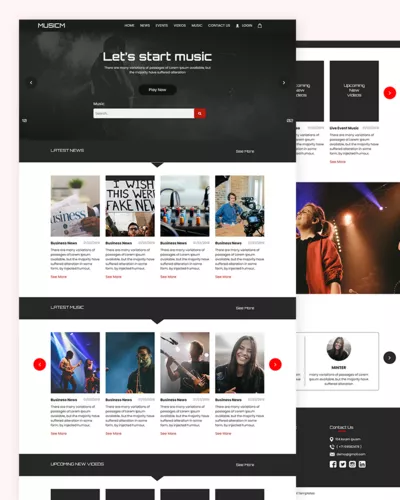 Musicm - Music Website Template