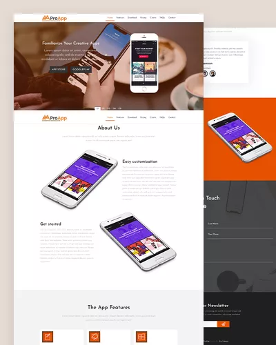 ProApp - Free Responsive Landing Page Template