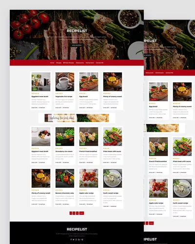 Recipelist - Free Food Blog Responsive Template