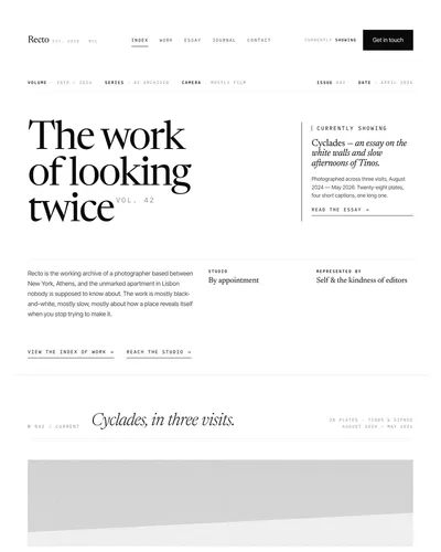 Recto — Photography Portfolio HTML Template