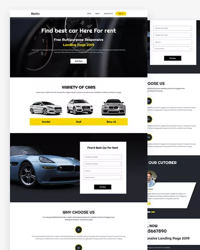 Rento - Car Rental PSD Template