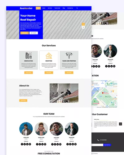 Residential – Home Roof Repair Service template