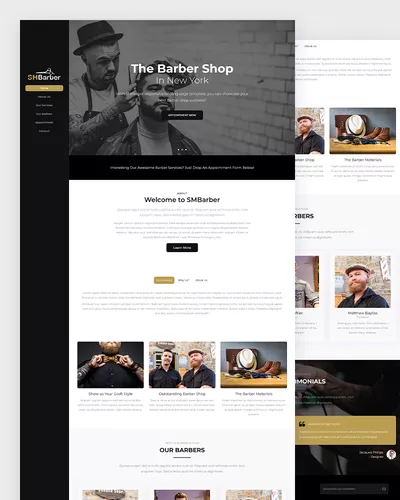 SM- Free Unique Barber Website Template