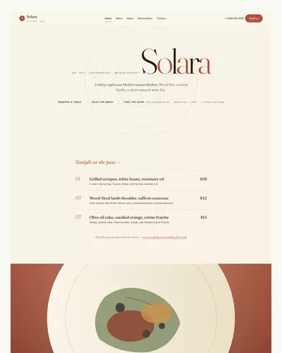 Solara — Mediterranean Restaurant HTML Template
