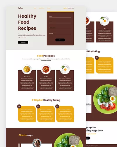 Spicy - Food Recipes PSD Template
