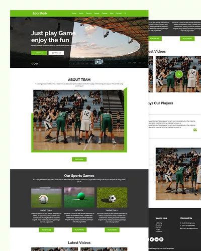 Sporthub – Sports Game Website templates