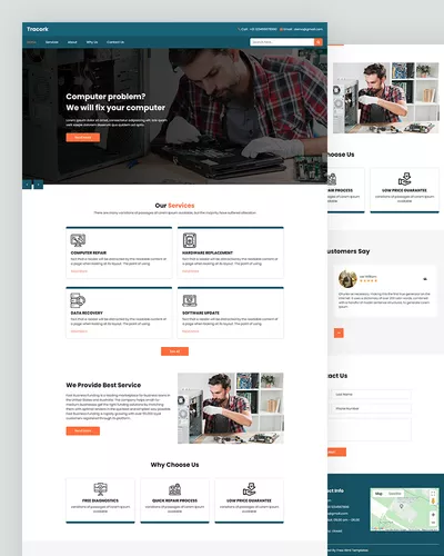 Tracork - Computer Repair Website Template
