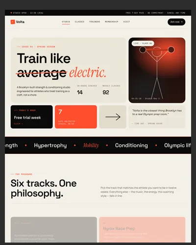 Volta — Free Fitness & Gym Website Template