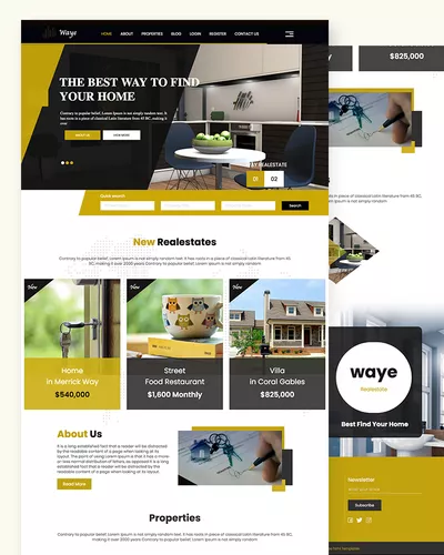 Waye – Real estate Website template