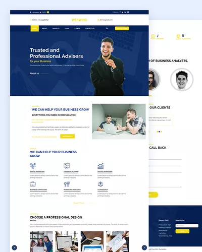 Webwing - Business Adviser PSD Template