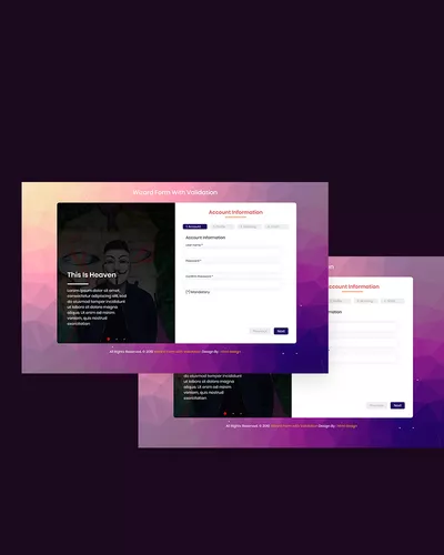 Free Responsive Step Wizard Form with Validation