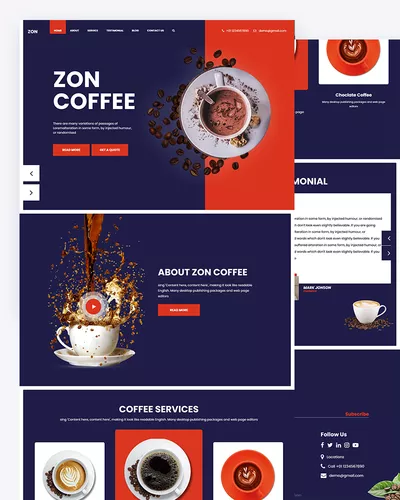 Zon - Free Coffee PSD Template