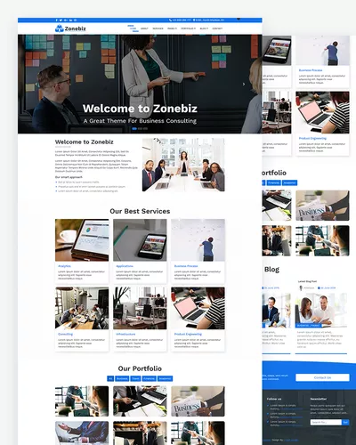 Zonebiz - Free Business Consulting Website Template