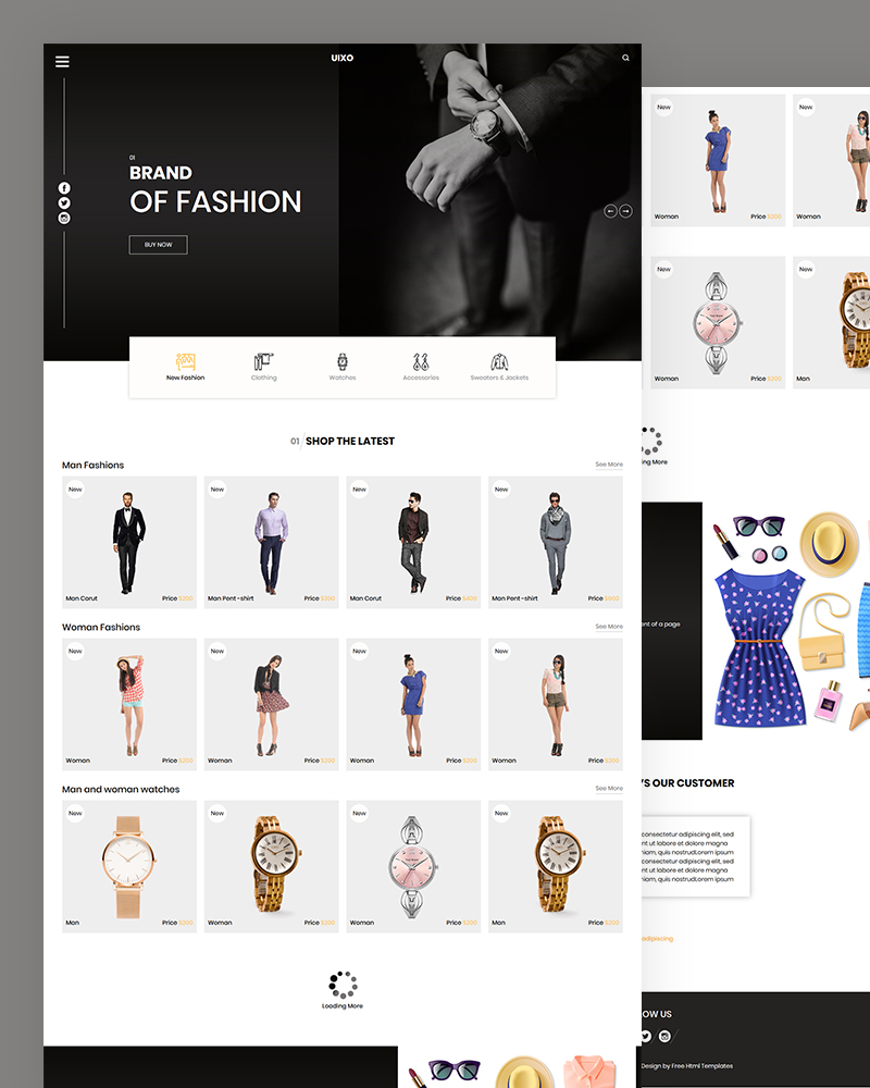 Uixo - Fashion PSD Template