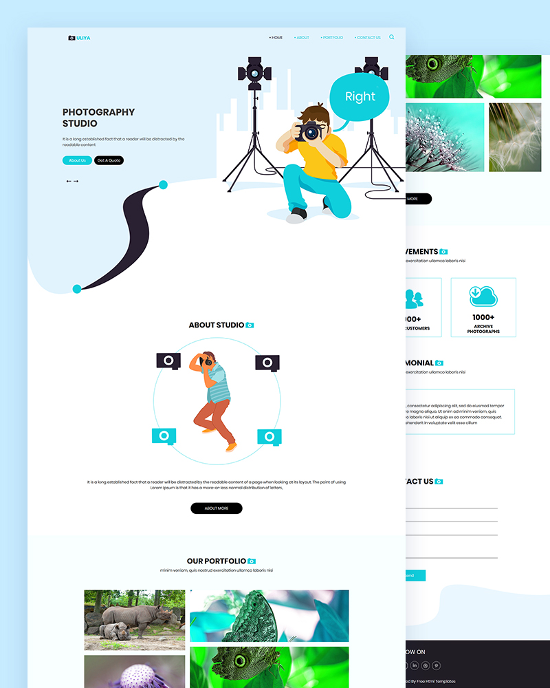 Uliya - Photography Studio PSD Template