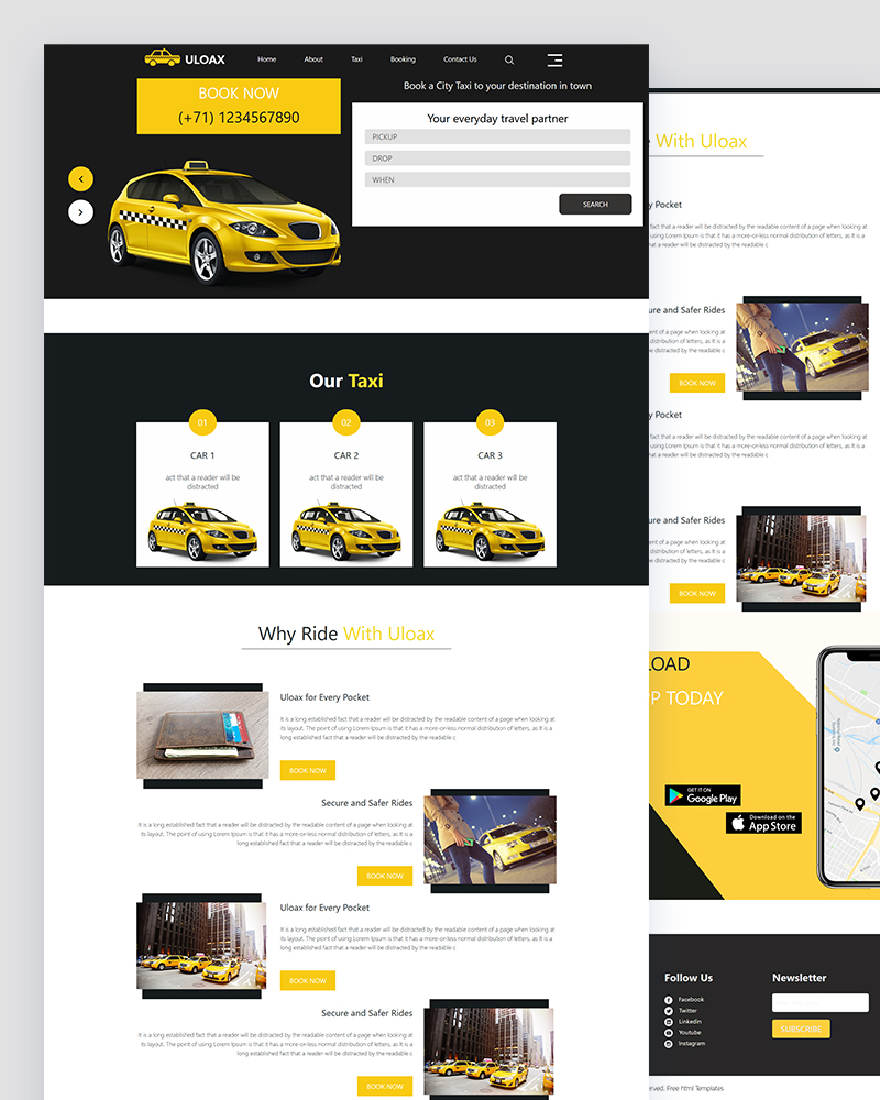 ULOAX - Taxi Booking Html Template