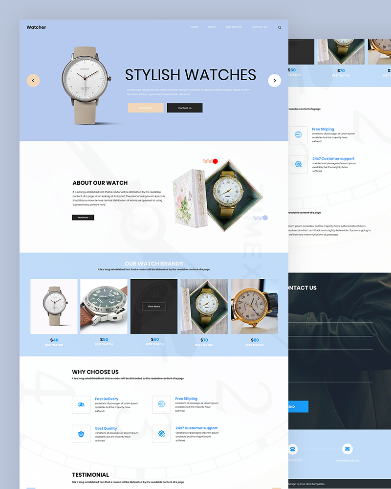 Watcher - Watch PSD Template
