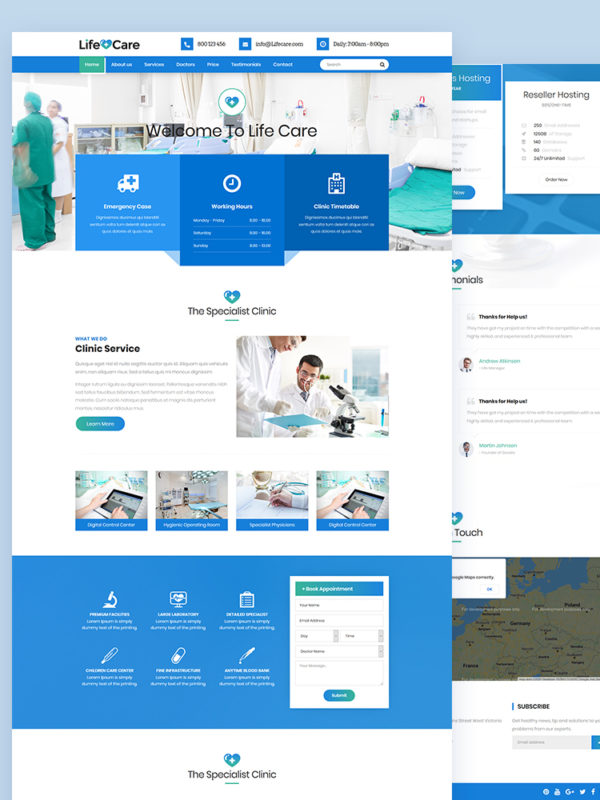 Medical and Hospital HTML Templates Free