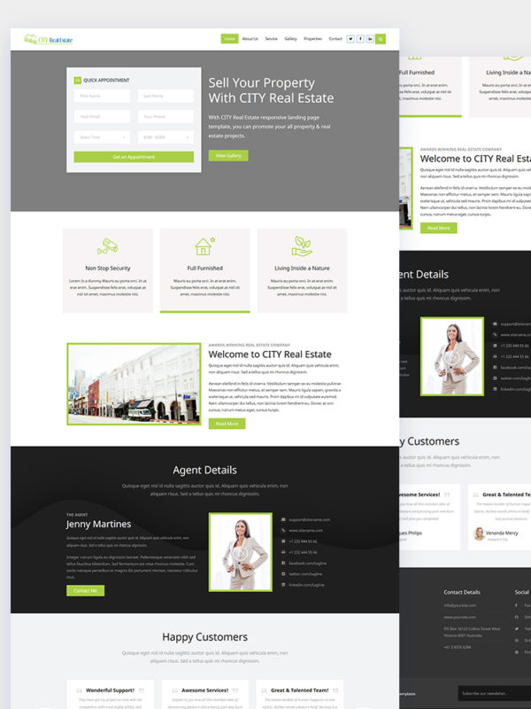 Free Real Estate Responsive Website template