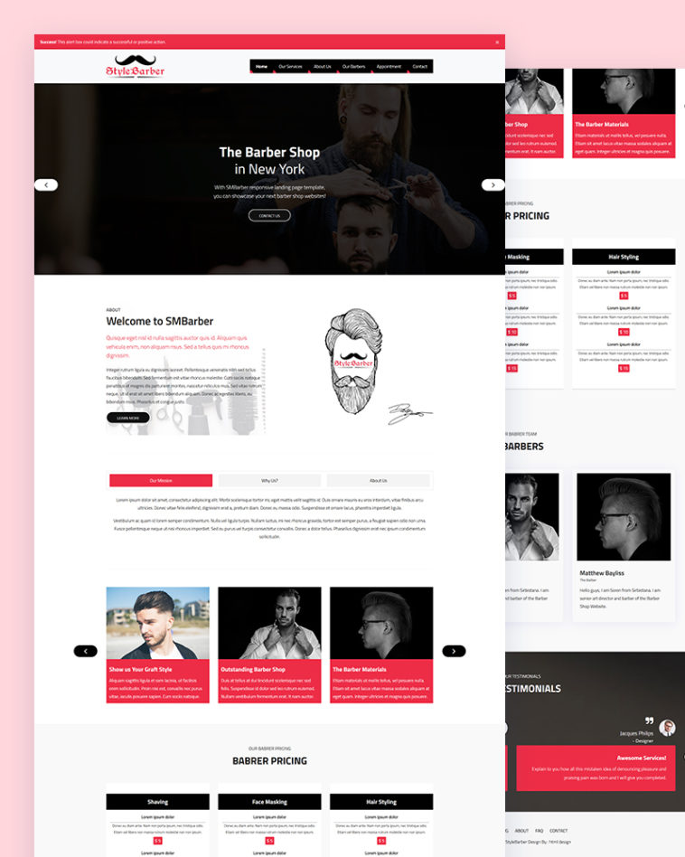 Style Barber Website Template Free - Bootstrap 4 Template