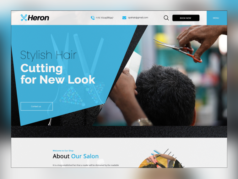 Heron , Free Hair Salon PSD Template