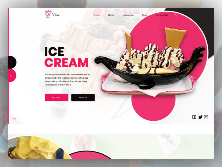 Free Ice Cream Shop PSD Template