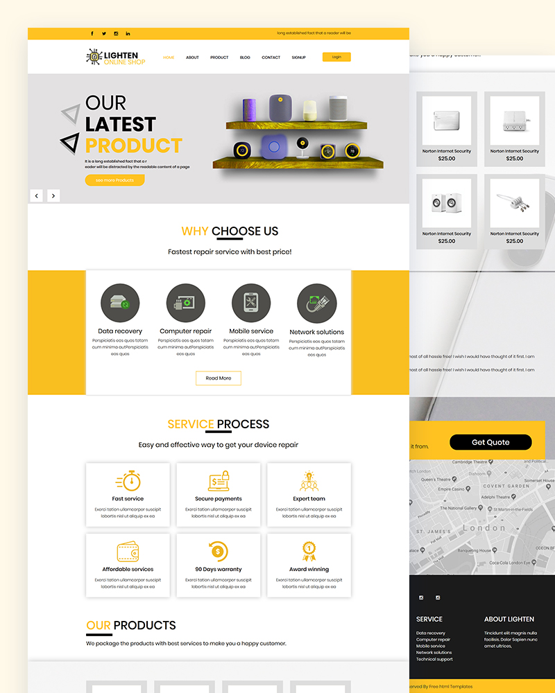 Lighten - Free Electronic Html Template