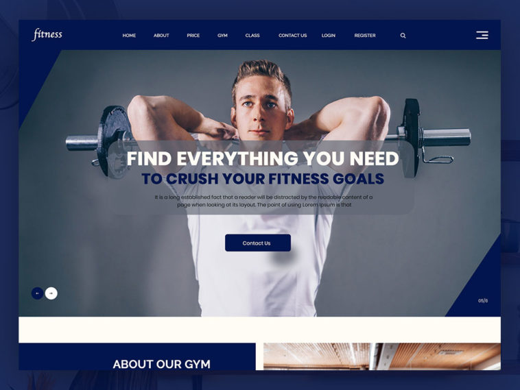 Fitness Gym Website PSD Template
