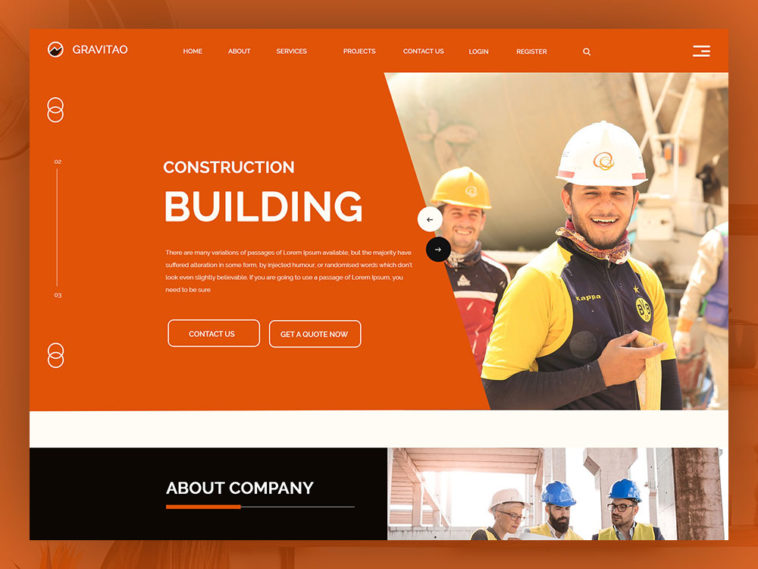 Gravitao Construction Website PSD Template