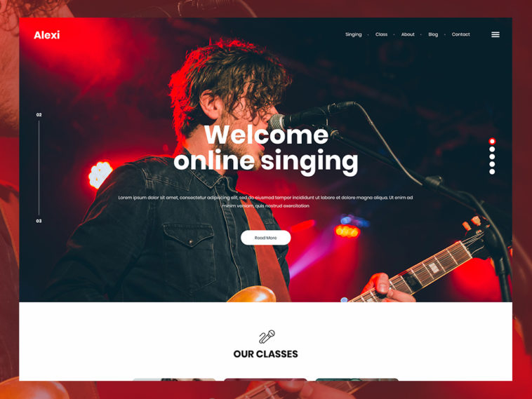 Alexi Online Singing PSD Template