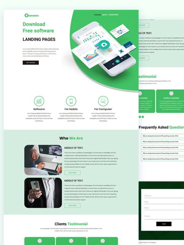 Radiance - Software Website Html Template 4 radiance