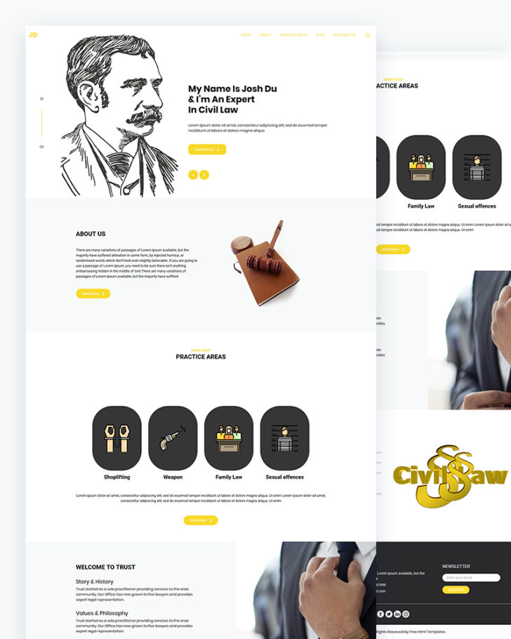 Jd Lawyer site PSD Template