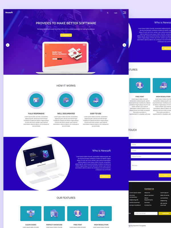 Newsoft - Best Software Website Html Template 9 newsoft