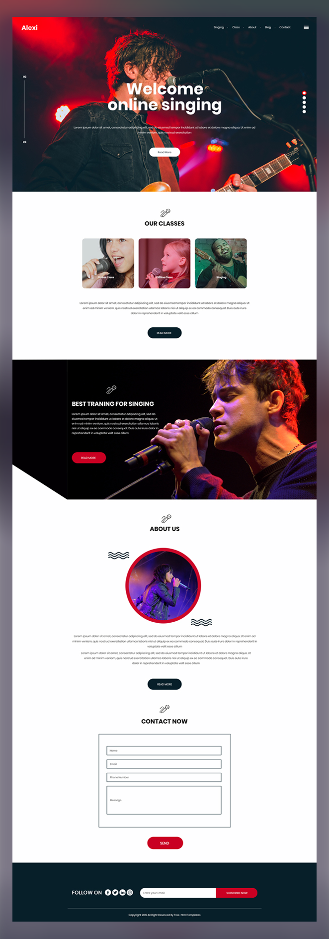 Alexi online singing psd template