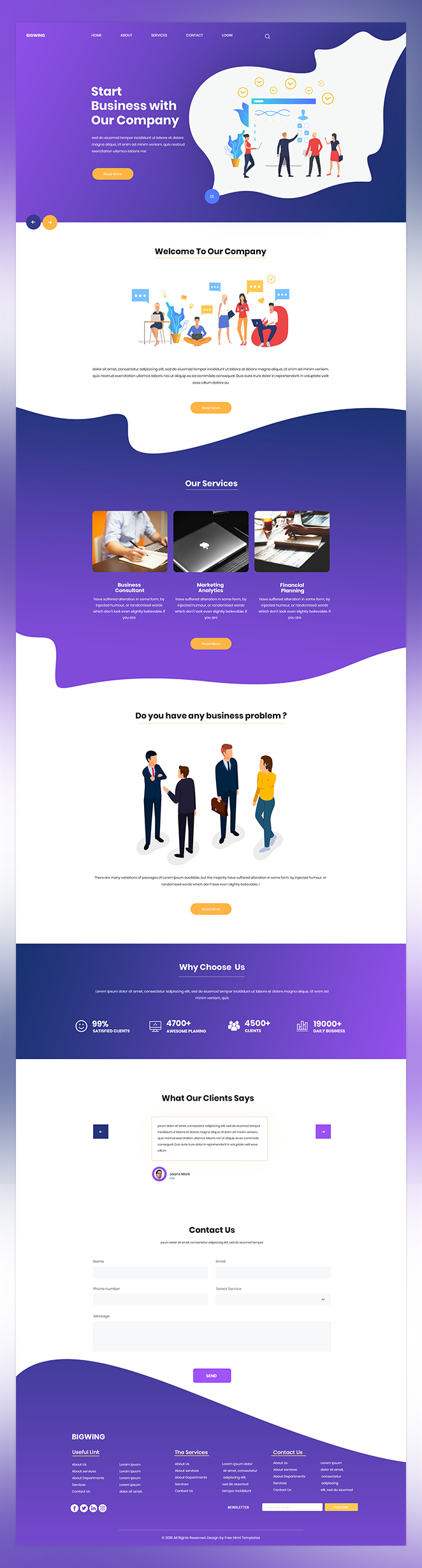 bigwing business startup psd template