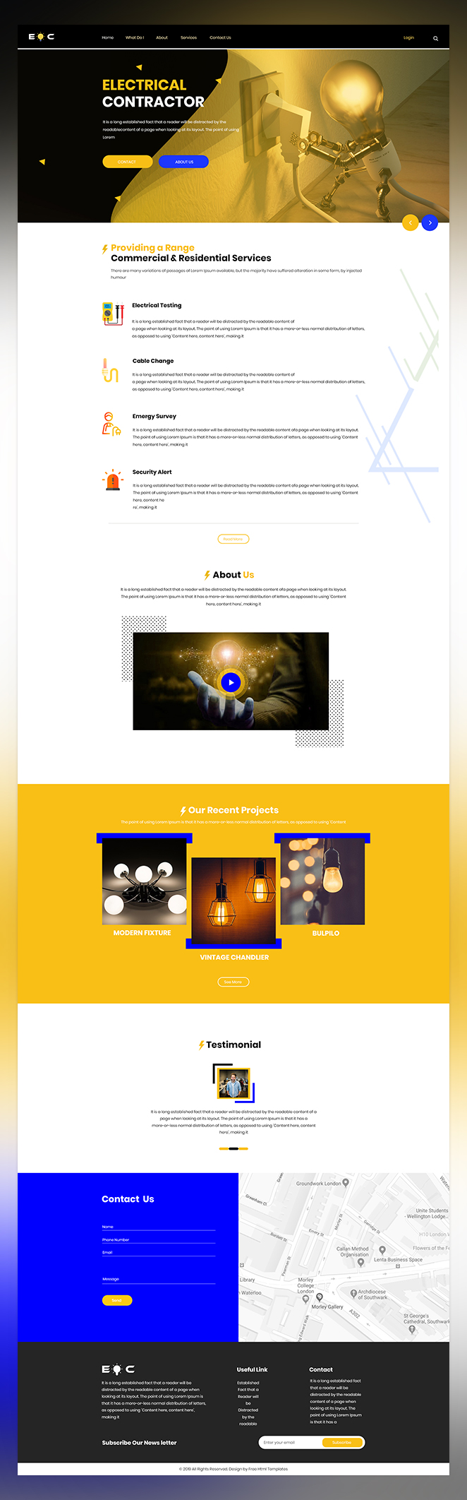 EOC electrical contractor psd template