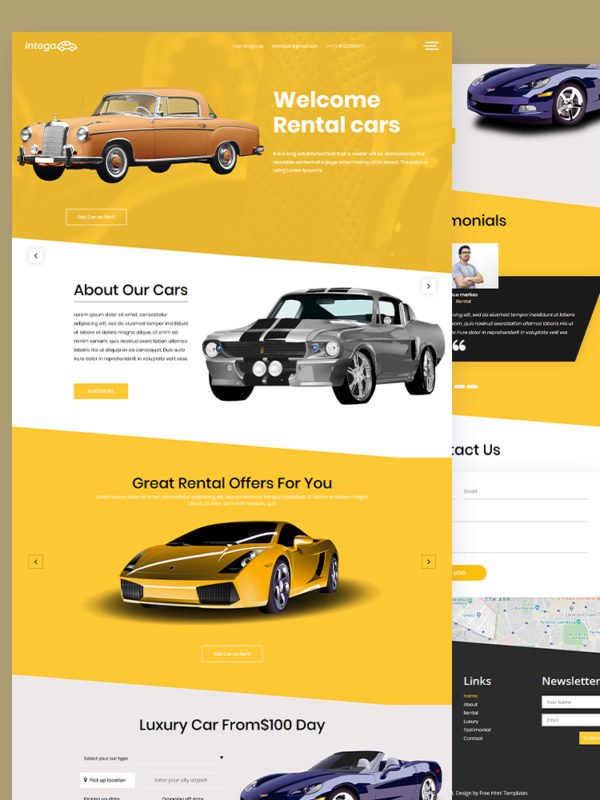 Rental Car Website Template Free Download