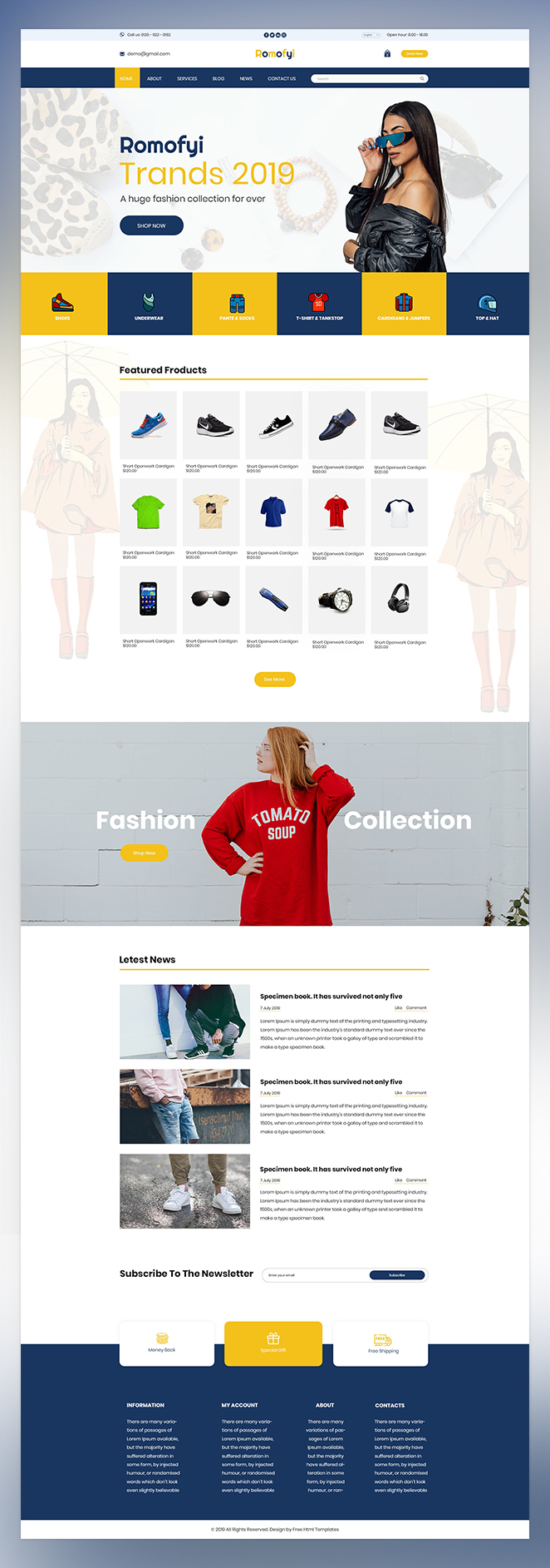 Romofyi fashion collection psd template