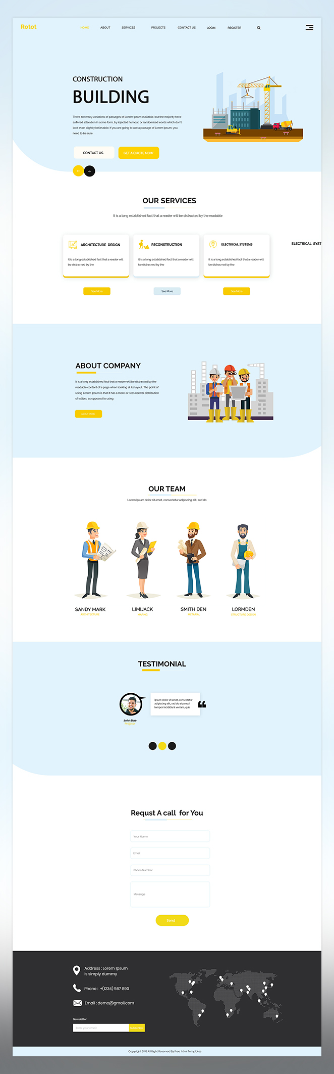 Rotot real estate construction psd template