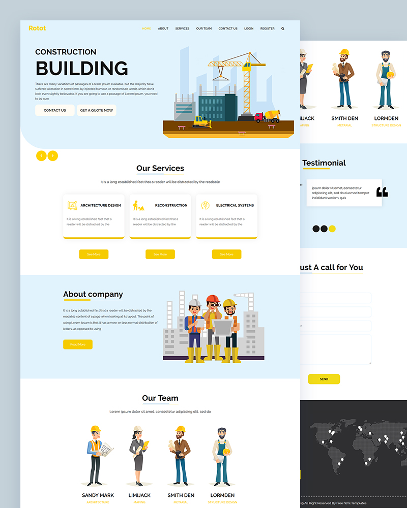 Rotot – Real Estate Construction Website Template Free Download