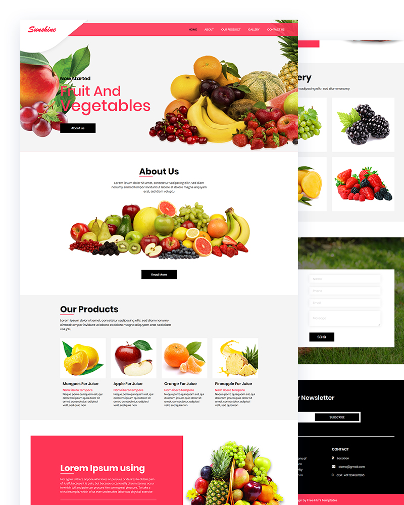 Sunshine – Fruit & Vegetables HTML Template