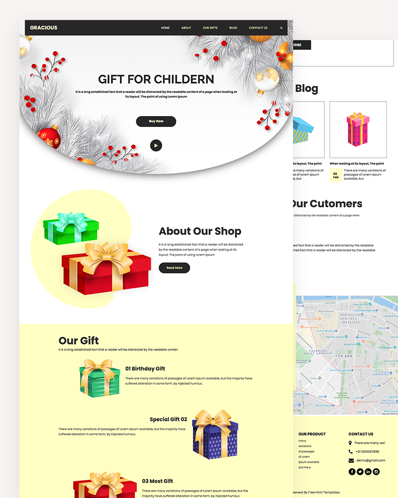 Gracious – Gift Shop Website Template Free Download