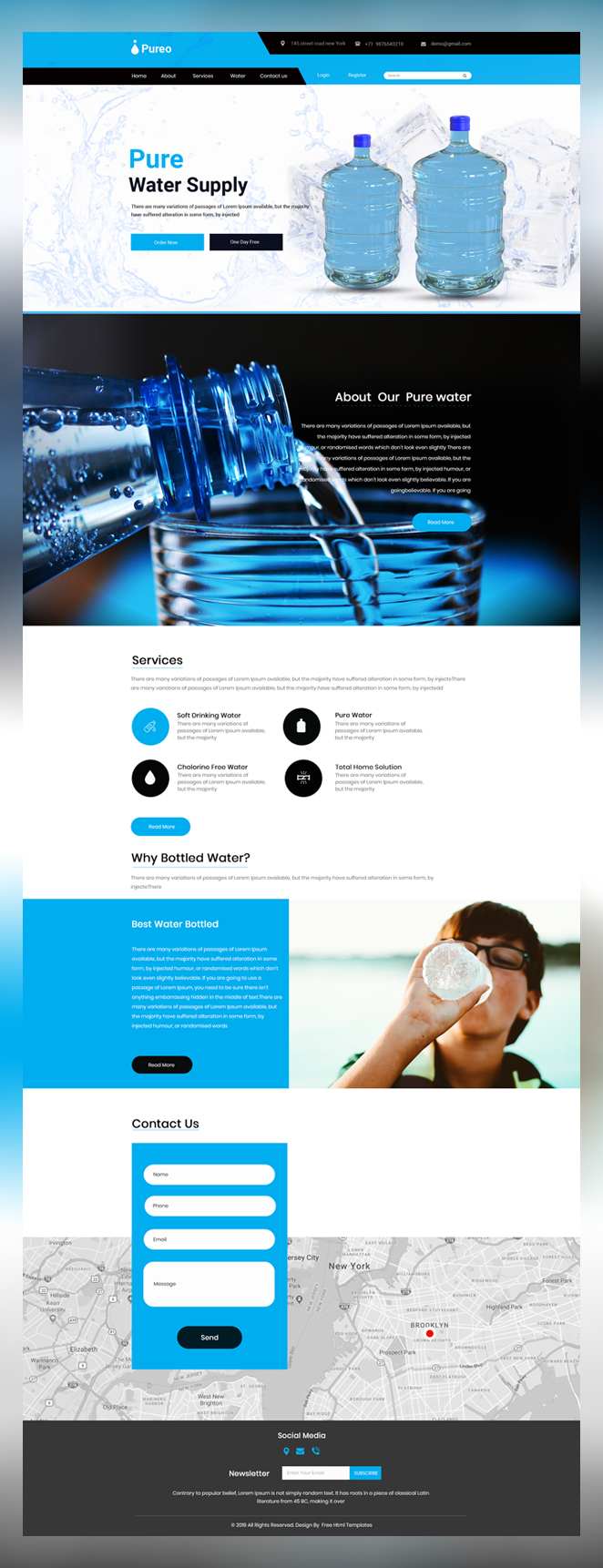 Pureo water supply psd template