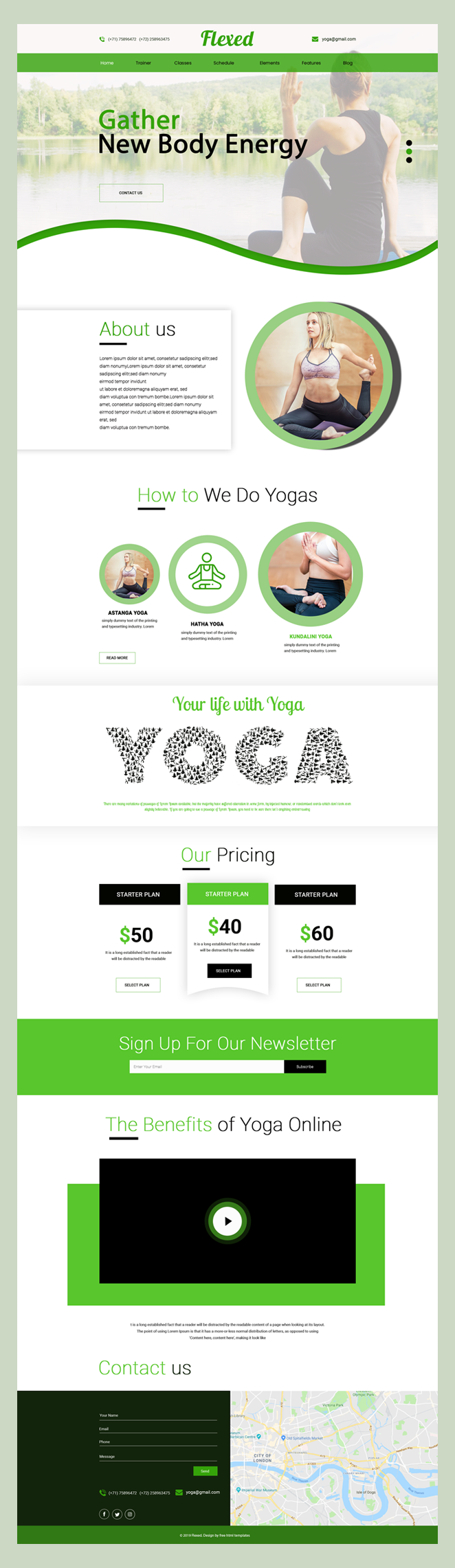 Flexed yoga psd template